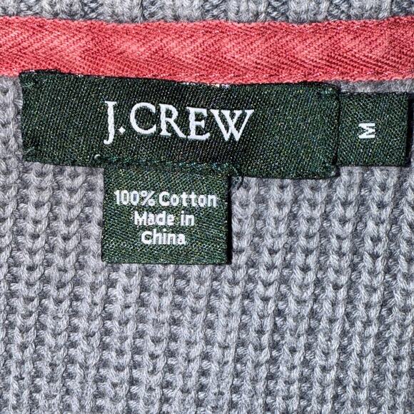 J.Crew Gray Cotton Mock Neck Sweater Waffle Knit Women Medium Flawed Preppy - Picture 4 of 7